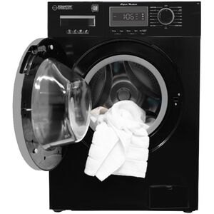 Equator Compact 24 in. 1.57 cu. ft. Stackable Front Load Washer with Pet & Sanitize Cycle - Black, , hires