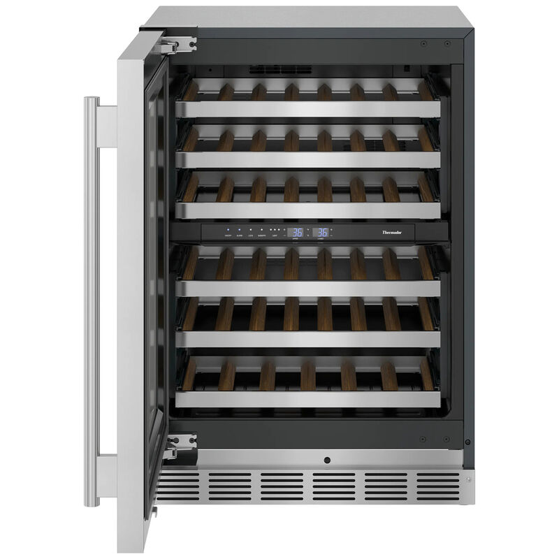Thermador Masterpiece Series 24 in. Compact Built-In Wine Cooler with 41 Bottle Capacity, Dual Temperature Zones & Digital Control - Stainless Steel, , hires
