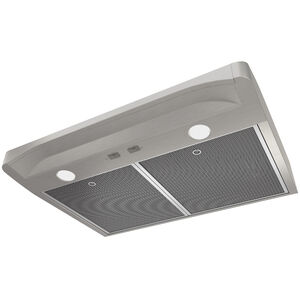 Broan 30 in. Standard Style Range Hood with 2 Speed Settings, Convertible Venting & 2 Halogen Lights - Stainless Steel, , hires