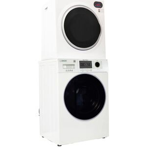 Equator Compact 24 in. 1.57 cu. ft. Electric Front Load Laundry Center with Sensor Dry, Pet & Sanitize Cycle - White, , hires