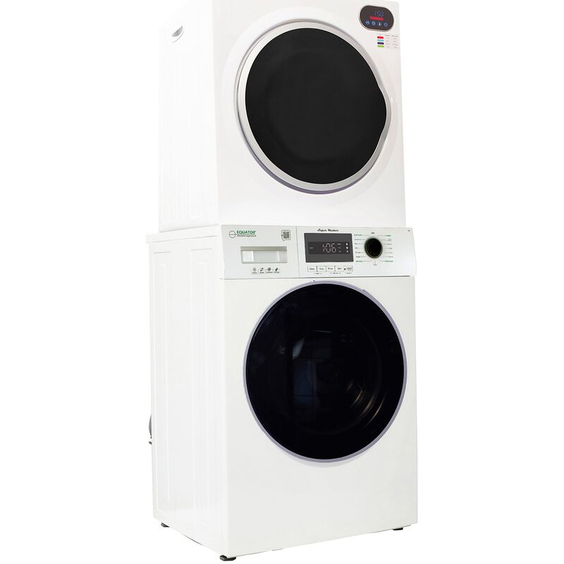 Equator Compact 24 in. 1.57 cu. ft. Electric Front Load Laundry Center with Sensor Dry, Pet & Sanitize Cycle - White, , hires