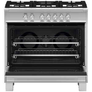 Fisher & Paykel Series 7 36 in. 4.9 cu. ft. Standard Convection Gas Range with 5 Sealed Burners - Stainless Steel, , hires