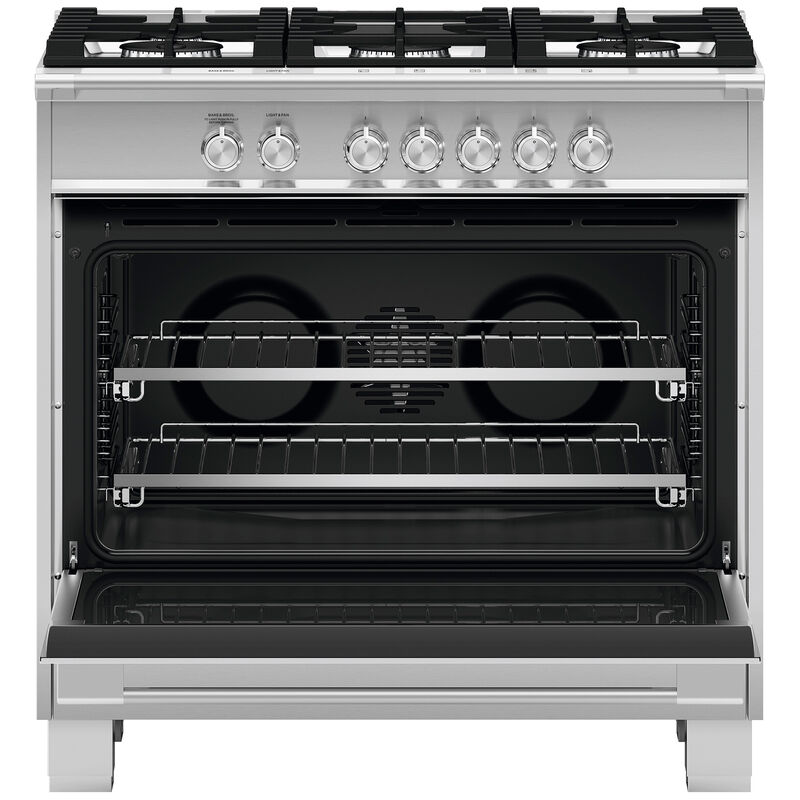 Fisher & Paykel Series 7 36 in. 4.9 cu. ft. Standard Convection Gas Range with 5 Sealed Burners - Stainless Steel, , hires