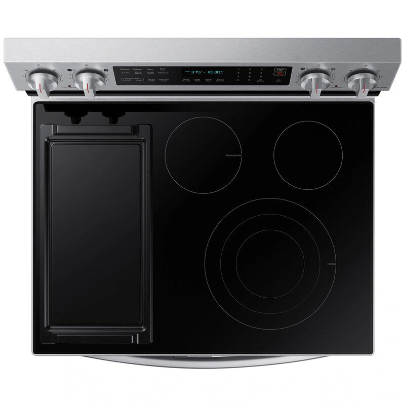 Samsung 30 in. 6.3 cu. ft. Smart Air Fry Standard Convection Double Oven Electric Range with Radiant Burners & Griddle - Stainless Steel, Stainless Steel, hires