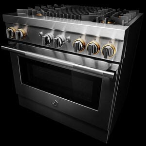 JennAir Rise Series 36 in. 5.1 cu. ft. Smart True European Convection Dual Fuel Range with 4 Sealed Burners & Grill - Stainless Steel, , hires