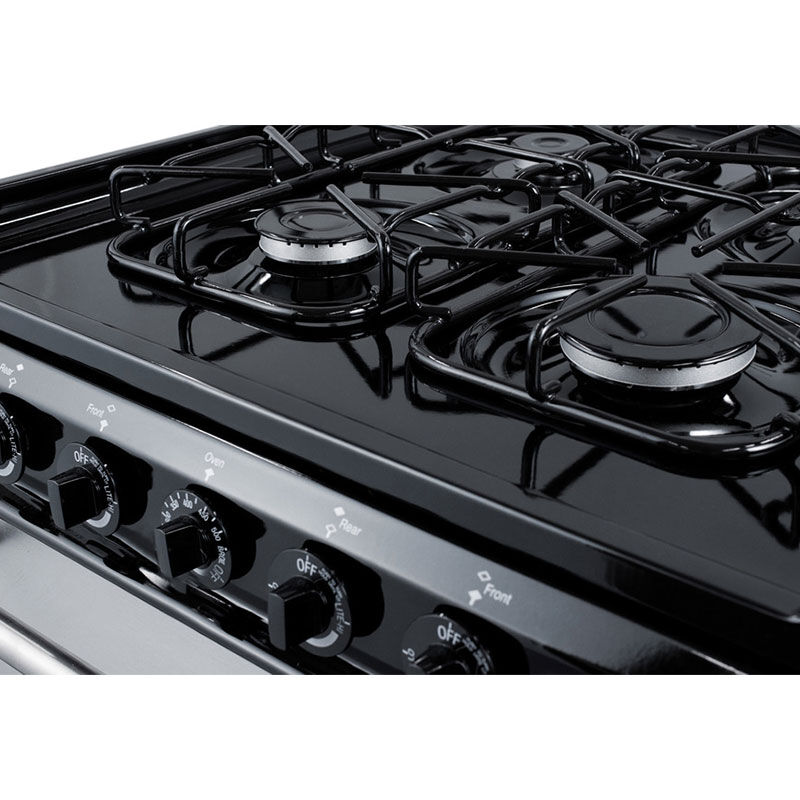 Summit 24 in. 2.9 cu. ft. Gas Range with 4 Sealed Burners - Stainless Steel, , hires