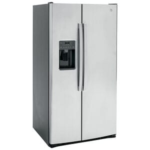 GE 36 in. 25.3 cu. ft. Side by Side Refrigerator with Ice & Water Dispenser - Fingerprint Resistant Stainless, Fingerprint Resistant Stainless, hires