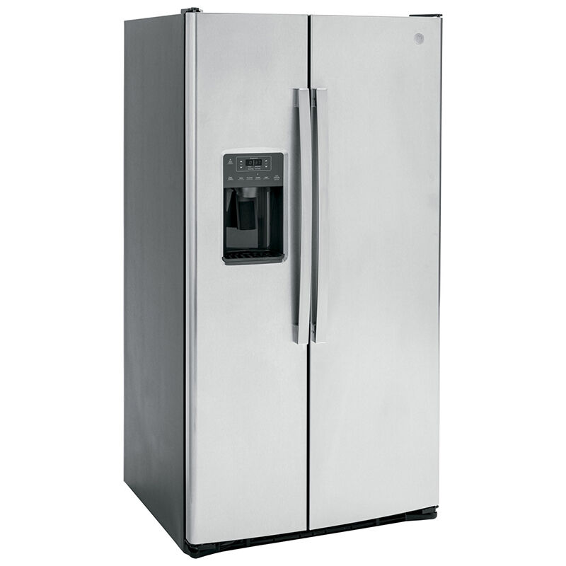 GE 36 in. 25.3 cu. ft. Side by Side Refrigerator with Ice & Water Dispenser - Fingerprint Resistant Stainless, Fingerprint Resistant Stainless, hires