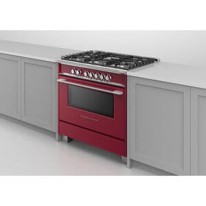 Fisher & Paykel Series 7 36 in. 4.9 cu. ft. Standard Convection Gas Range with 5 Sealed Burners - Red, , hires