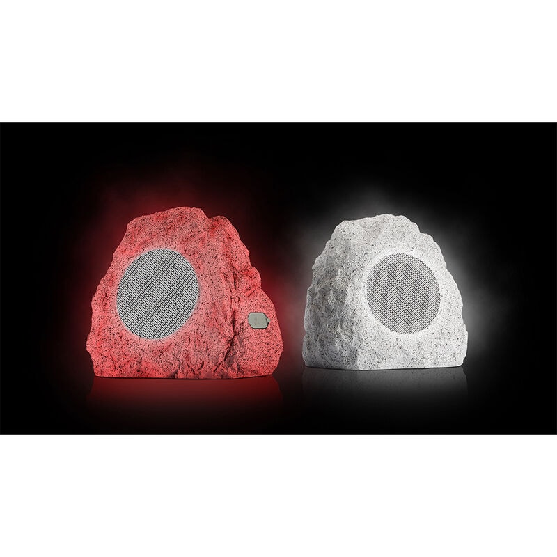 ION Glow Stone Rechargeable Wireless Outdoor LED Rock Speakers - Pair, , hires