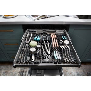 Whirlpool 24 in. Top Control Dishwasher with 51 dBa Sound Level, 3rd-Rack & Pocket - Fingerprint Resistant Stainless, , hires