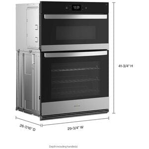 Whirlpool 30 in. 6.4 cu. ft. Smart Electric Microwave/Wall Oven Combo with True European Convection & Sensor Cooking - Fingerprint Resistant Stainless, Fingerprint Resistant Stainless, hires