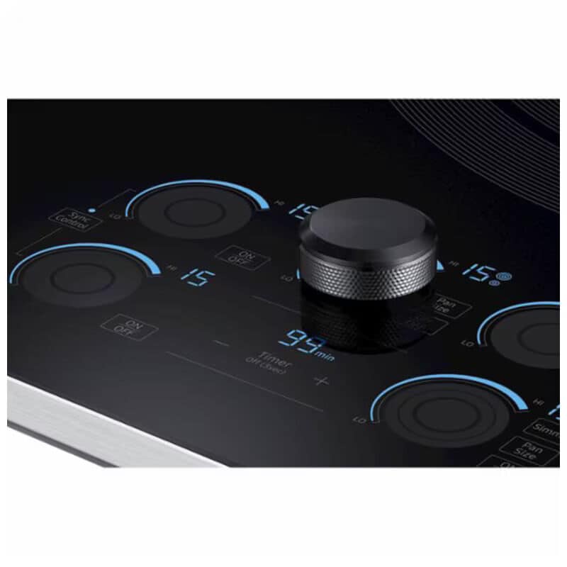 Samsung 36 in. 5-Burner Smart Electric Cooktop with Simmer Burner & Power Burner - Stainless Steel, Stainless Steel, hires