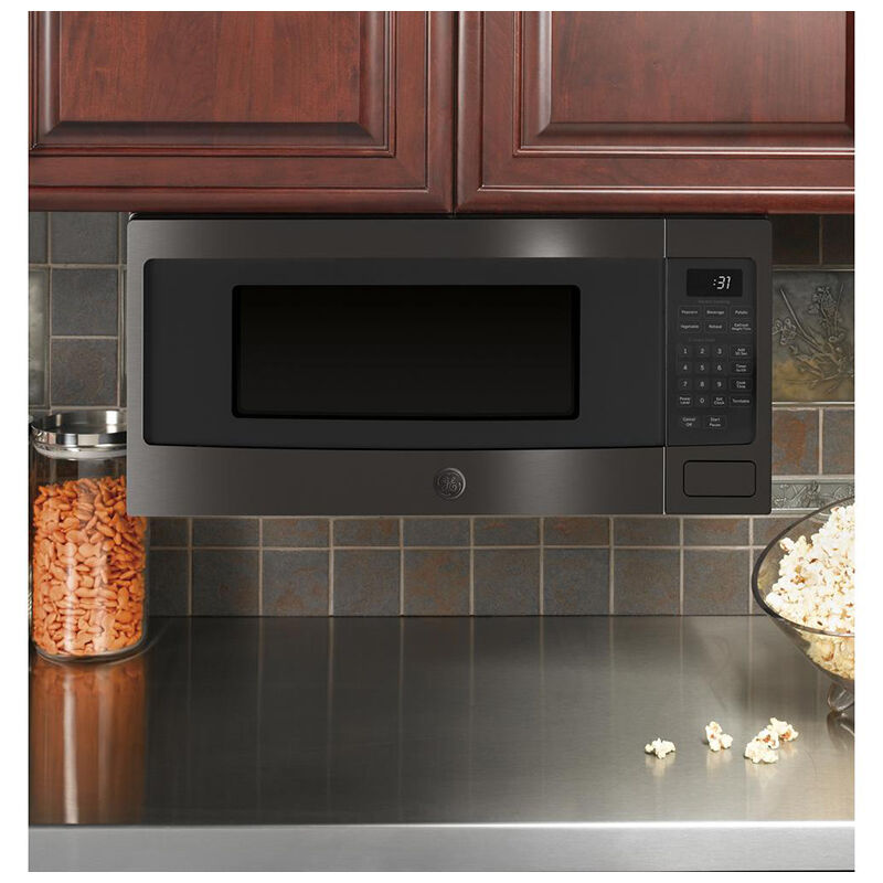 GE Profile 24inch 1.1 Cu. Ft. Countertop Microwave with 10 Power Levels &  Sensor Cooking Controls - Black Stainless Steel