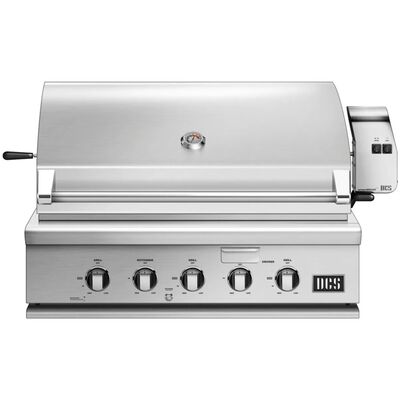 DCS Series 7 36 in. 3-Burner Built-In Natural Gas Grill with Rotisserie & Smoke Box - Stainless Steel | BH136RN