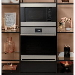 Cafe 30 in. 5 cu. ft. Smart Electric Single Wall Oven with True European Convection - Platinum Glass, Platinum Glass, hires