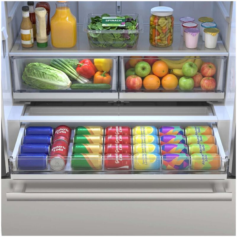 Sharp 36 in. 26.5 cu. ft. Counter Depth Garage-Ready French Door Refrigerator with Internal Water Dispenser - Stainless Steel, , hires