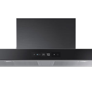 Samsung 36 in. Smart Convertible Chimney Style Range Hood with 630 CFM, 4 Fan Speeds & 1 LED Light - Deep Charcoal, Deep Charcoal, hires