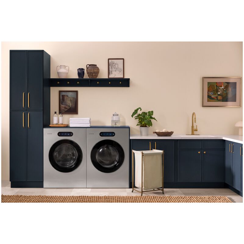 LG SIGNATURE 29 in. 9.0 cu. ft. Smart Stackable Gas Dryer with Built-In Intelligence, TurboSteam, AI Sensor Dry & Sanitize Cycle - Brushed Platinum Steel, , hires
