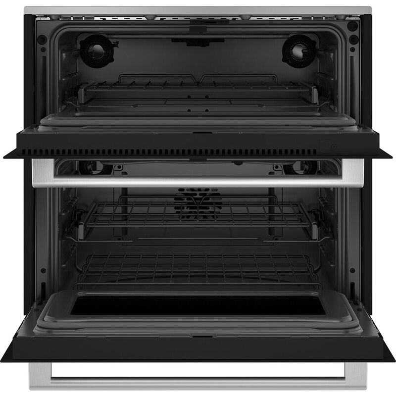 Cafe Minimal Series 30" 5.0 Cu. Ft. Electric Smart Double Wall Oven with True European Convection with Precise Air (Lower) & Self Clean with Steam Clean - Platinum Glass, Platinum Glass, hires