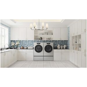 LG SIGNATURE 29 in. 9.0 cu. ft. Smart Stackable Gas Dryer with Built-In Intelligence, TurboSteam, AI Sensor Dry & Sanitize Cycle - Brushed Platinum Steel, , hires