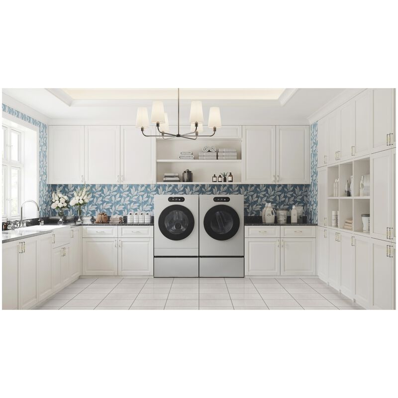 LG SIGNATURE 29 in. 9.0 cu. ft. Smart Stackable Gas Dryer with Built-In Intelligence, TurboSteam, AI Sensor Dry & Sanitize Cycle - Brushed Platinum Steel, , hires