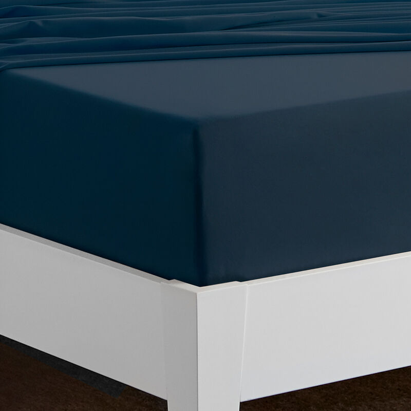 BEDGEAR Basic Queen Size Sheet Set (Ideal for Adj. Bases) - Navy, , hires