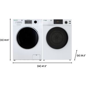 Equator Value 24 in. 2.47 cu. ft. Electric Front Load Laundry Center with Sensor Dry, Pet & Sanitize Cycle - White, , hires