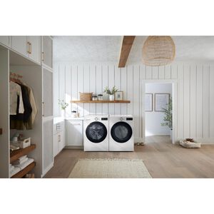 LG 27 in. 7.4 cu. ft. Smart Stackable Electric Dryer with AI Sensor Dry, TurboSteam, Sanitize & Steam Cycle - Alpine White, , hires