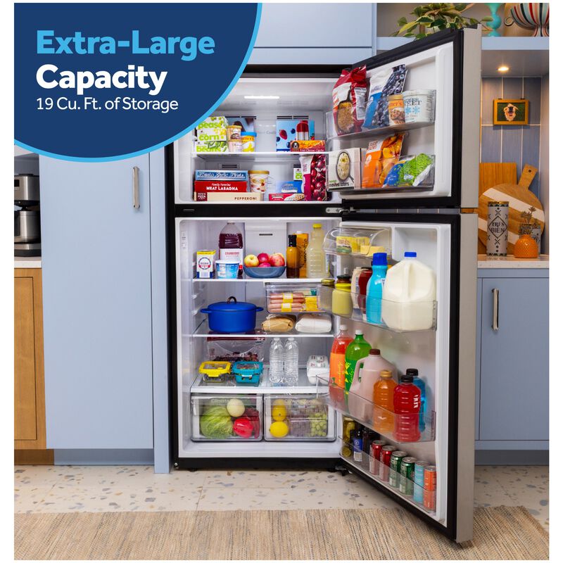 GE 30 in. 19.0 cu. ft. Garage-Ready Top Freezer Refrigerator - Fingerprint Resistant Stainless, Fingerprint Resistant Stainless, hires