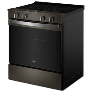 Whirlpool 30 in. 5.3 cu. ft. Smart Air-Fry Standard Convection Electric Range with Radiant Burners - Black Stainless Steel, , hires