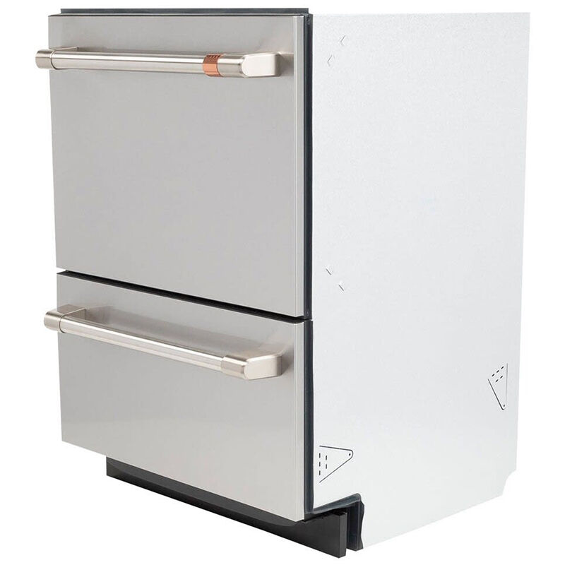 Cafe 24 in. Double Drawer with Top Control & 49 dBa Sound Level