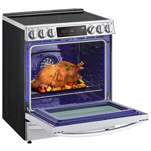 LG InstaView 30 in. 6.3 cu. ft. Smart Air Fry True European Convection Slide-In Electric Range with Radiant Burners - Stainless Steel, Stainless Steel, hires