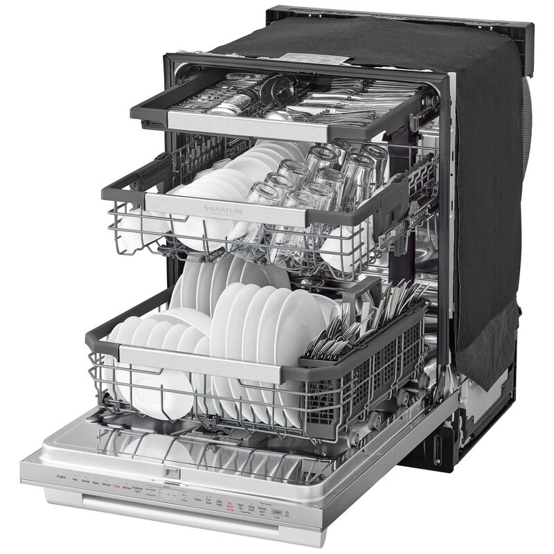 Signature Kitchen Suite 24 in. Top Control Smart Dishwasher with 40 dBa Sound Level, 3rd-Rack & Dynamic Heat Dry - Stainless Steel, , hires