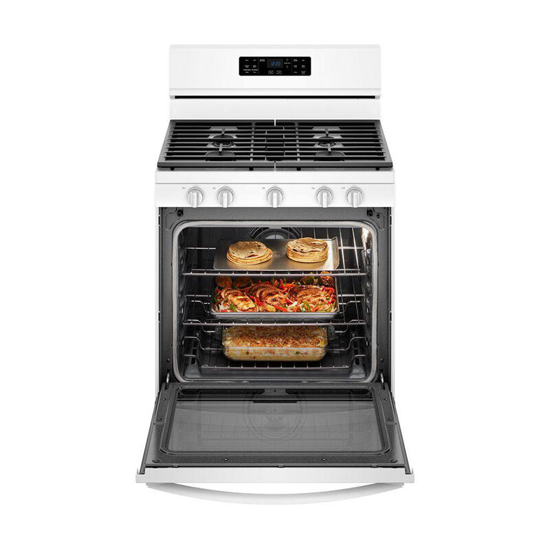 Whirlpool 30 in. 5.8 cu. ft. Convection Oven Freestanding Gas Range with 5 Sealed Burners & Griddle - White, , hires