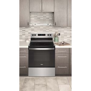 Whirlpool 30 in. 5.3 cu. ft. Oven Freestanding Electric Range with 4 Smoothtop Burners - Stainless Steel, , hires