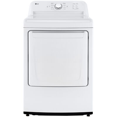 LG 27 in. 7.3 cu. ft. Gas Dryer with FlowSense Duct Clogging Indicator, LoDecibel Quiet Operation & Sensor Dry - White | DLG6101W