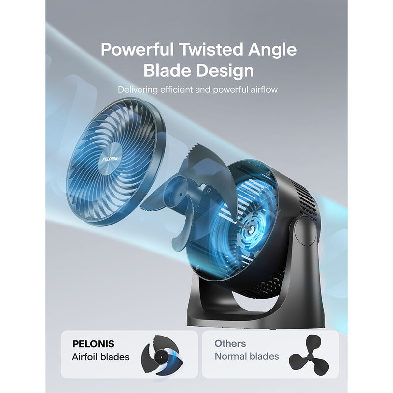 Pelonis Table Fan with 3 Speed Settings & Adjustable Tilt - Black, , hires