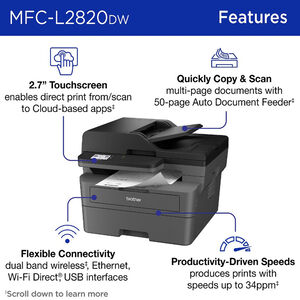 Brother MFC-L2820DW Laser Multi-Function Printer, , hires