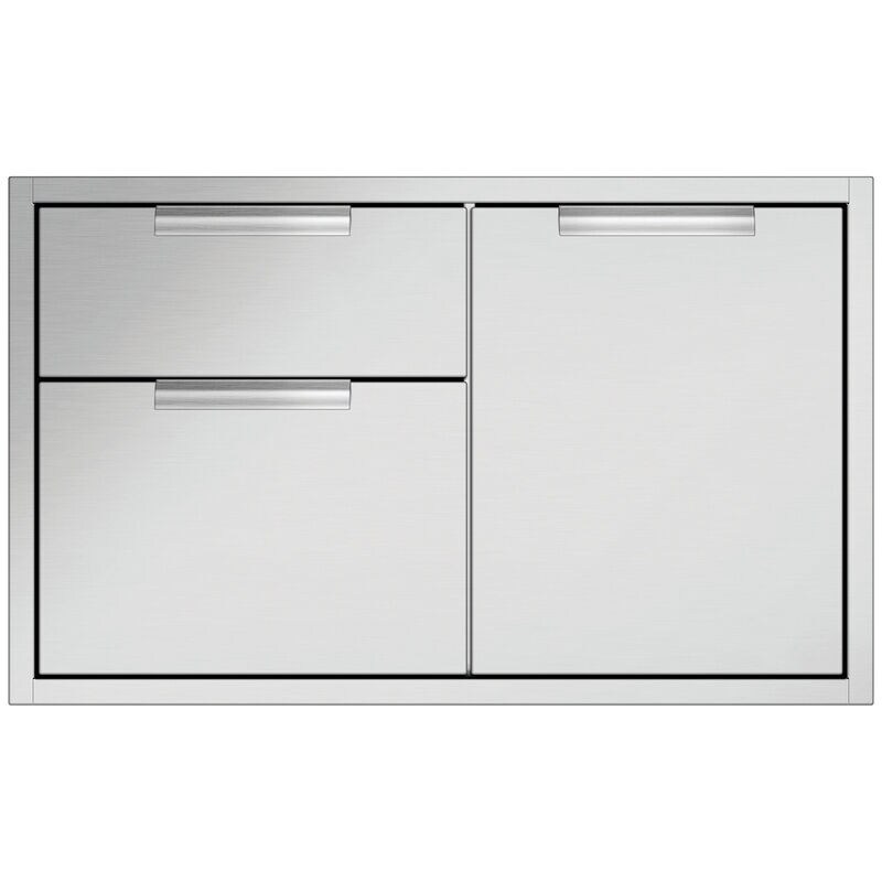 DCS 36 in. Outdoor Kitchen Built-In Cabinet Double Access Drawers with Propane Tank Storage - Stainless Steel, , hires