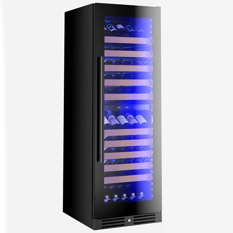 XO 24 in. Wine Cooler with Metal Racks, Dual Temperature Zones & 119 Bottle Capacity - Black Glass, , hires