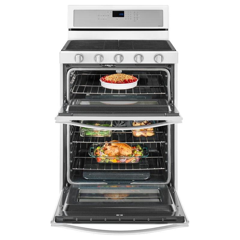 Whirlpool 30 in. 6 cu. ft. True European Convection Double Oven Gas Range with 5 Sealed Burners - White Ice, White Ice, hires