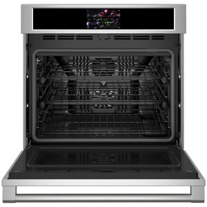 Monogram Statement Series 30 in. 5 cu. ft. Smart Speed Electric Single Wall Oven with True European Convection - Stainless Steel, , hires