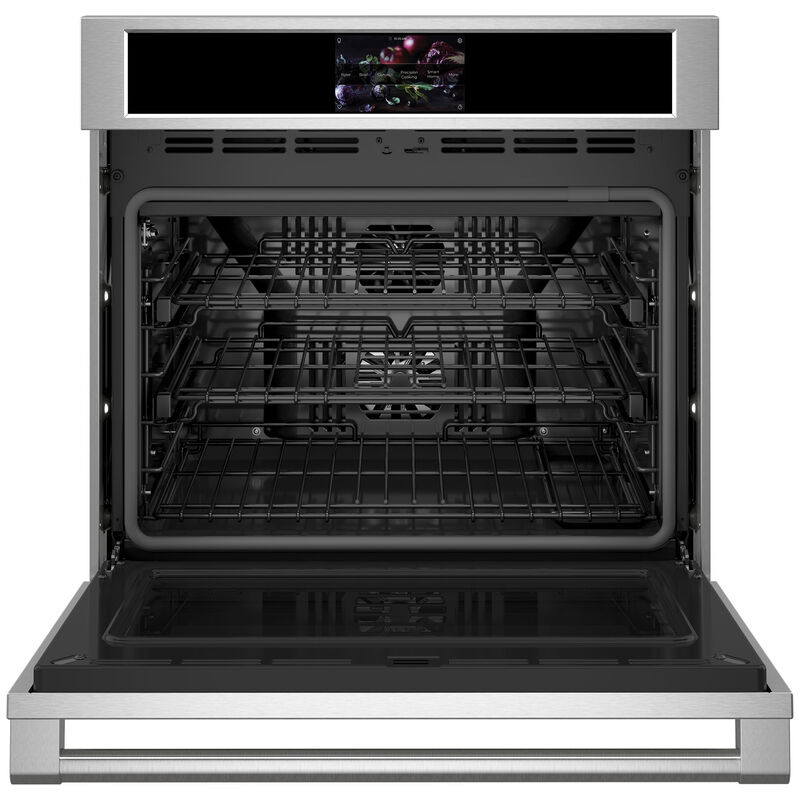 Monogram Statement Series 30 in. 5 cu. ft. Smart Speed Electric Single Wall Oven with True European Convection - Stainless Steel, , hires