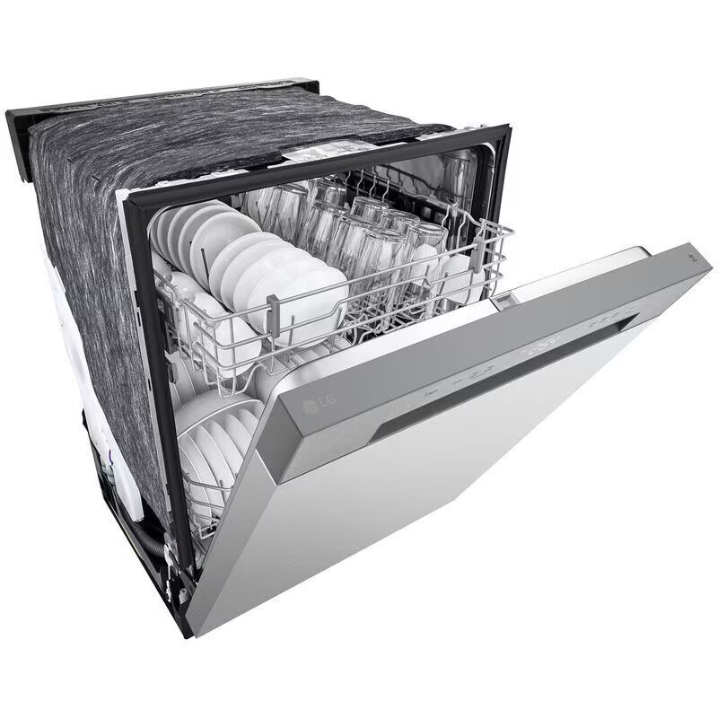 LG 24 in. Front Control Dishwasher with 52 dBa Sound Level, Dynamic Dry & Pocket - Stainless Steel Look, Stainless Steel Look, hires