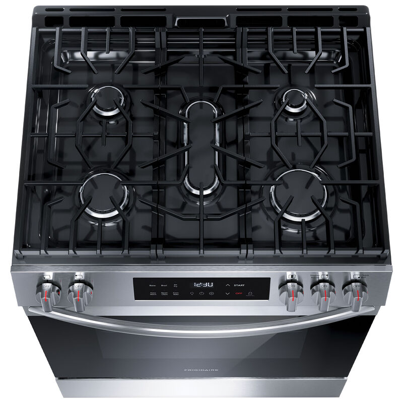 Frigidaire 30 in. 5.1 cu. ft. Air-Fry Standard Convection Gas Range with 5 Sealed Burners - Stainless Steel, , hires