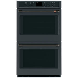 Cafe 30 in. Handles for Double Wall Ovens - Brushed Black, , hires