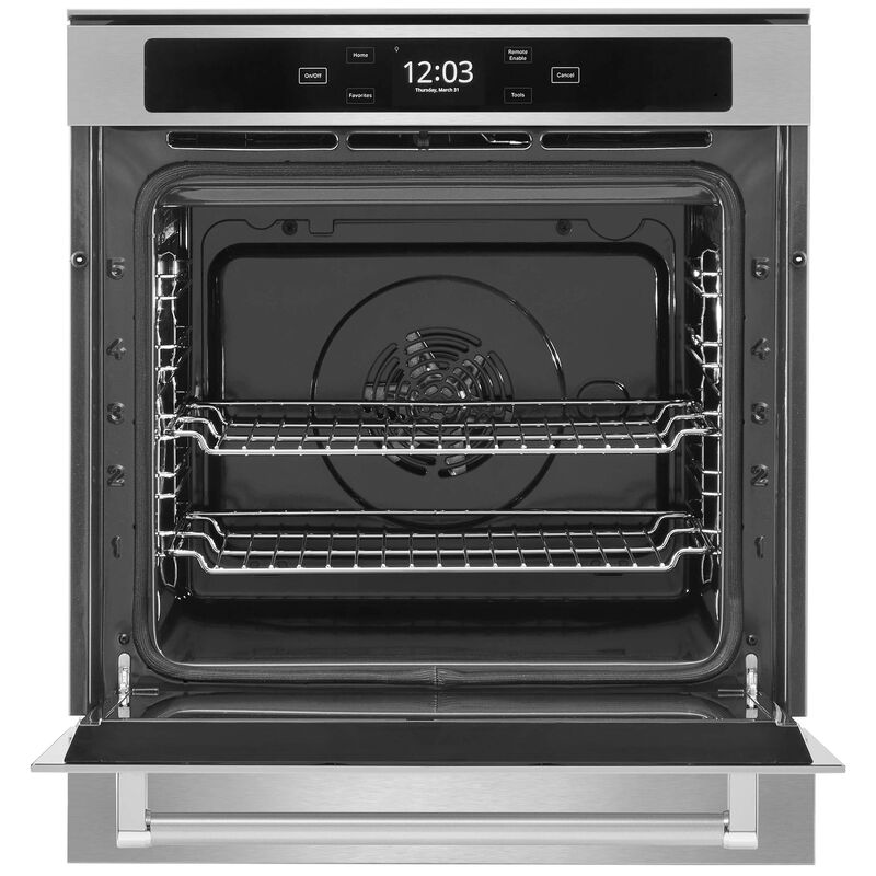 KitchenAid 24 in. 2.6 cu. ft. Electric Smart Wall Oven with True European Convection & Self Clean - Stainless Steel, , hires