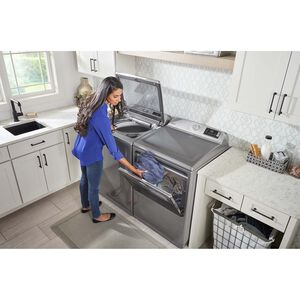 Maytag 27 in. 7.4 cu. ft. Smart Electric Dryer with Extra Power Button, Sensor Dry, Sanitize & Steam Cycle - Metallic Slate, Metallic Slate, hires
