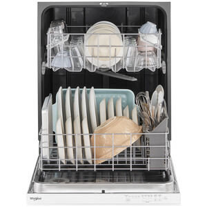 Whirlpool 24 in. Top Control Dishwasher with 55 dBa Sound Level & Pocket - White, White, hires